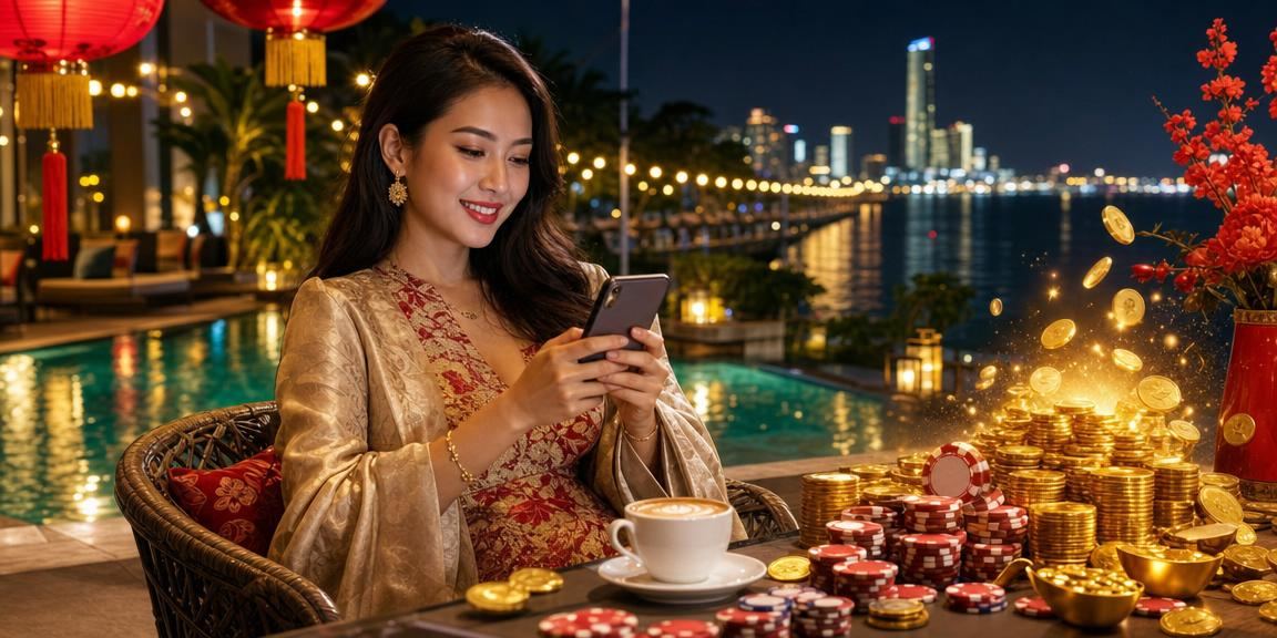 Pemain mengakses promosi cam4 melalui telefon pintar di Pulau Pinang